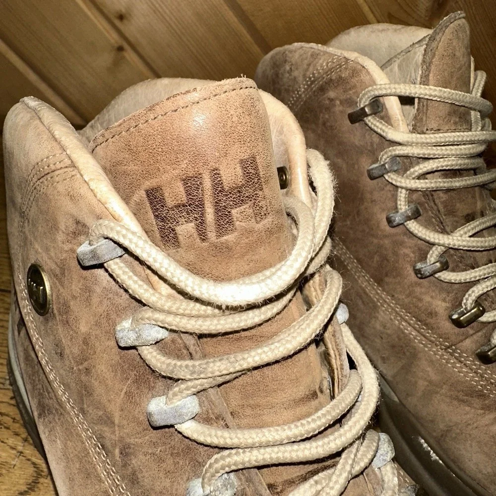 Helly Hansen Berthed Waterproof Brown Leather Hiking Boots Lace Up Mens 6.5 $140